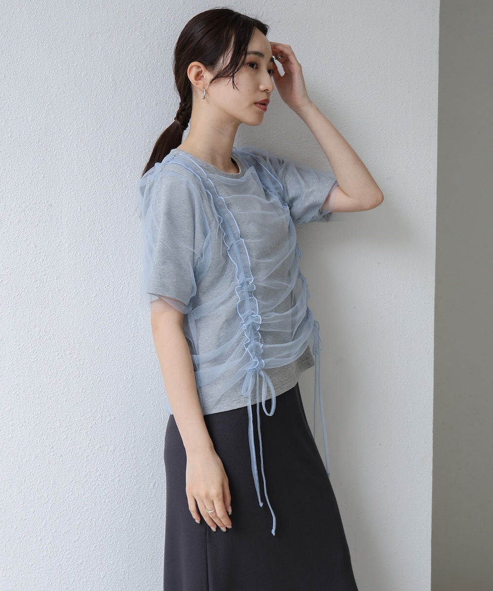 チュールギャザーＴシャツ