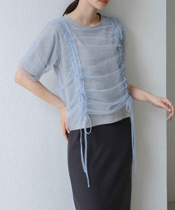 チュールギャザーＴシャツ