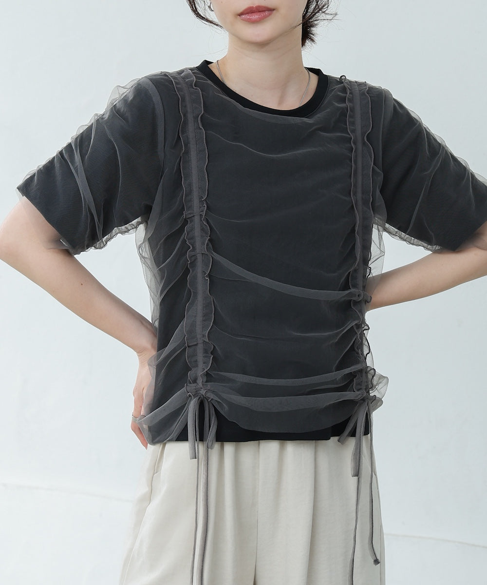 チュールギャザーＴシャツ