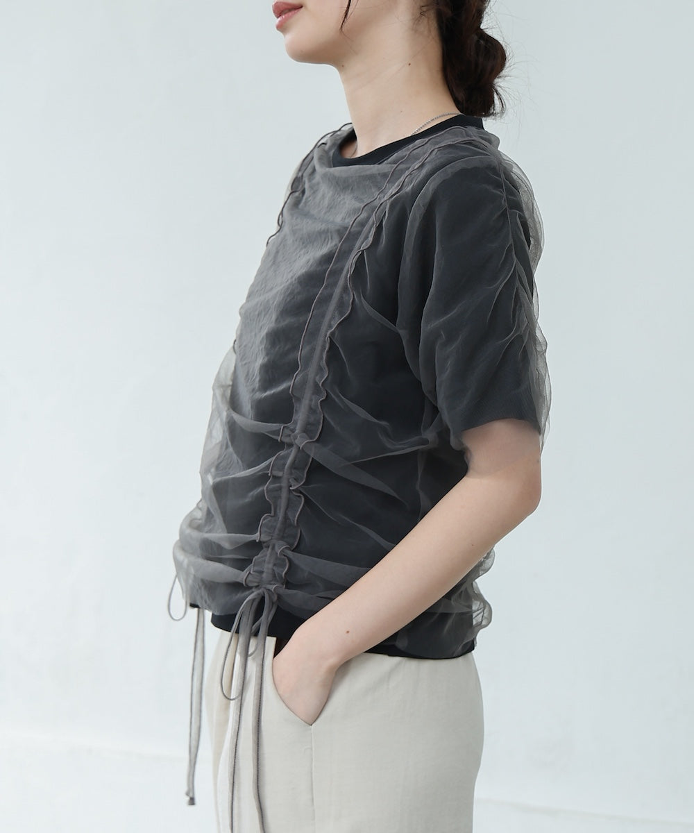 チュールギャザーＴシャツ