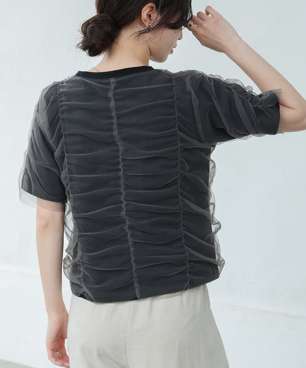 チュールギャザーＴシャツ