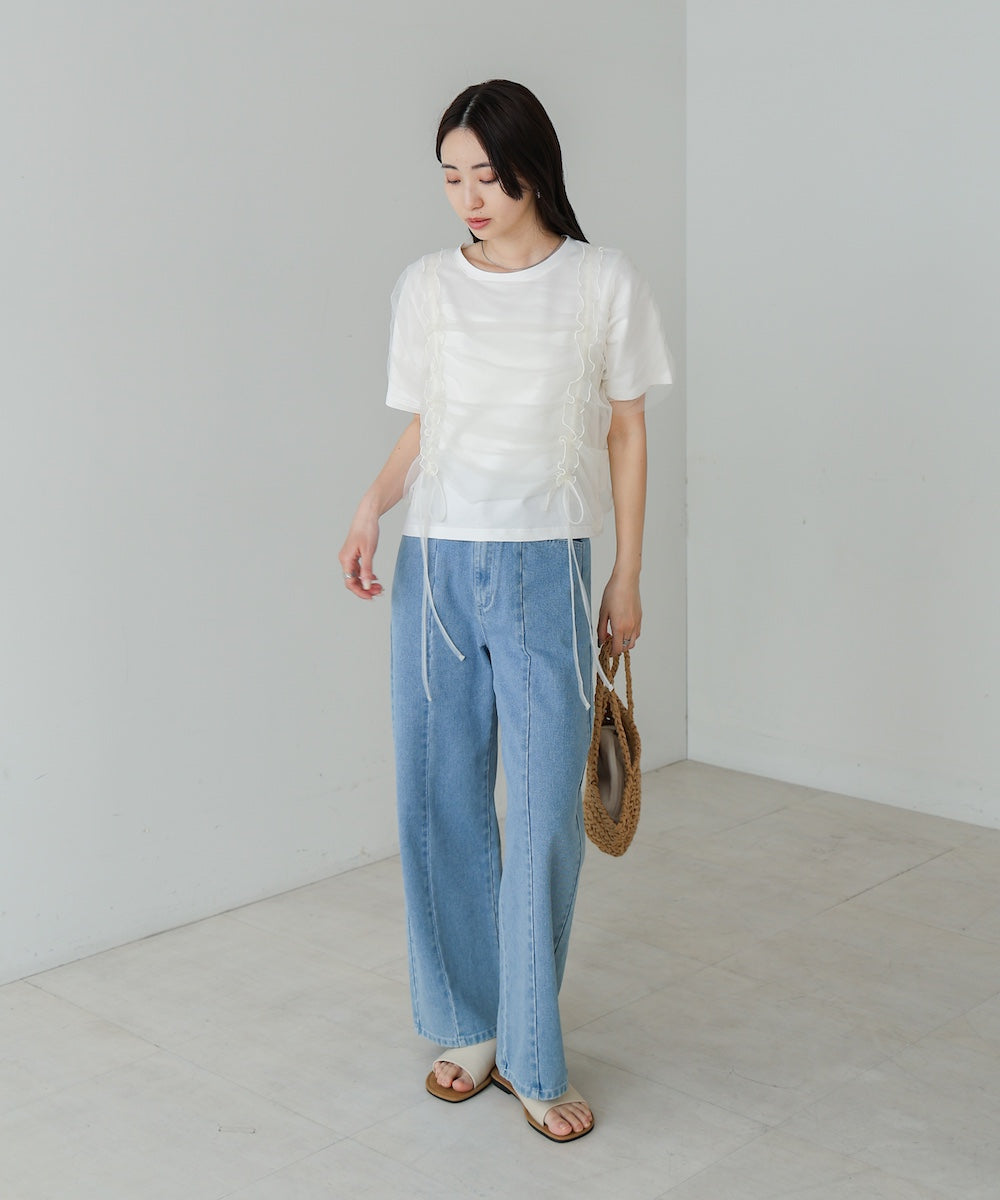 チュールギャザーＴシャツ