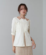 レイヤード風フロントジップトップス