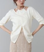 レイヤード風フロントジップトップス