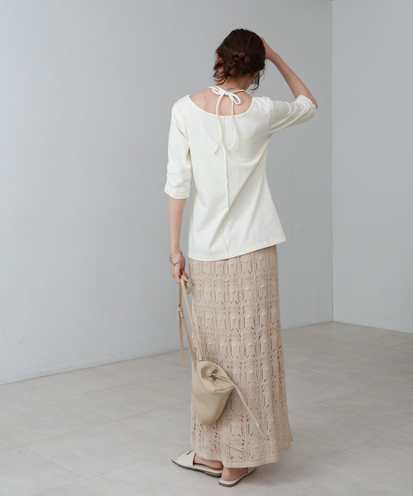 レイヤード風フロントジップトップス