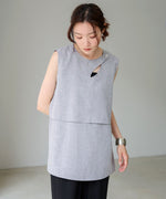 レイヤード風ノースリーブブラウス