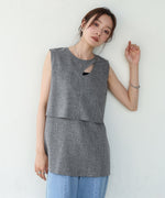 レイヤード風ノースリーブブラウス