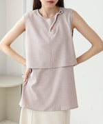 レイヤード風ノースリーブブラウス