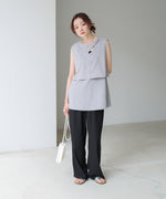 レイヤード風ノースリーブブラウス