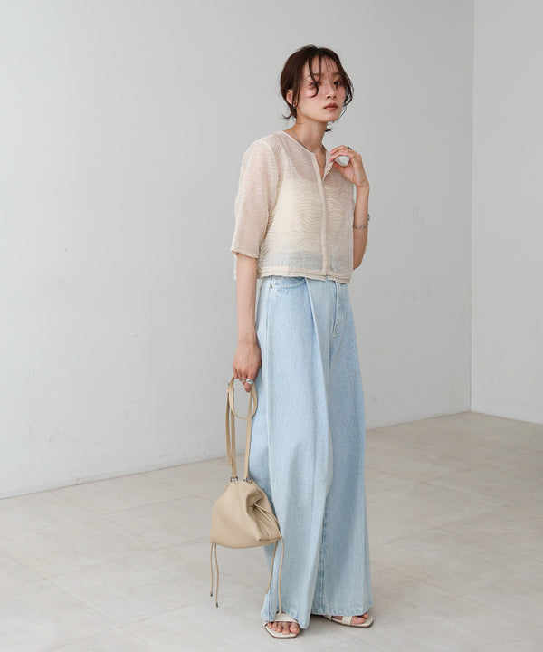 フロントホック刺繍ブラウスジャケット