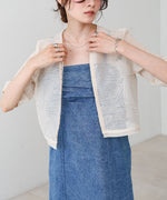 フロントホック刺繍ブラウスジャケット