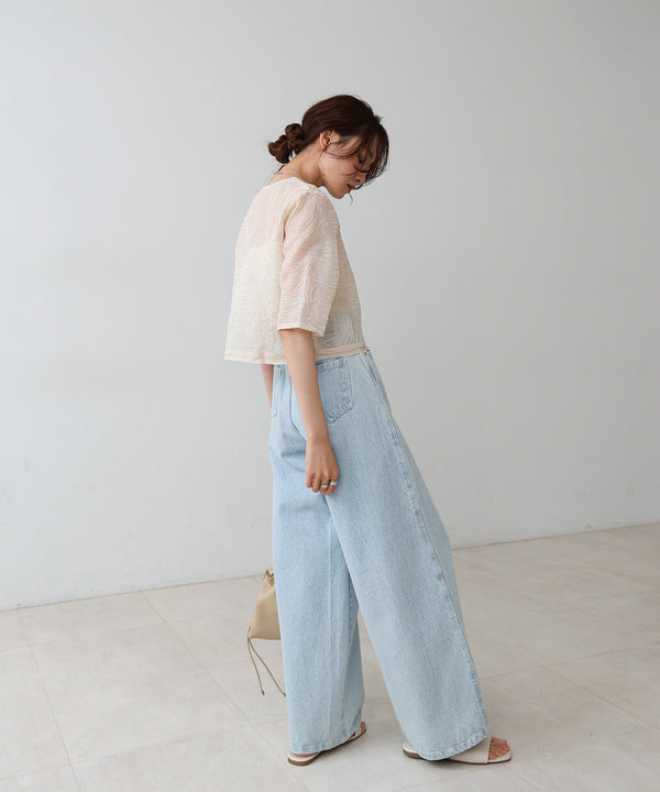 フロントホック刺繍ブラウスジャケット