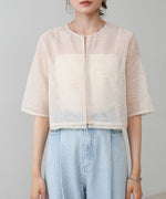 フロントホック刺繍ブラウスジャケット