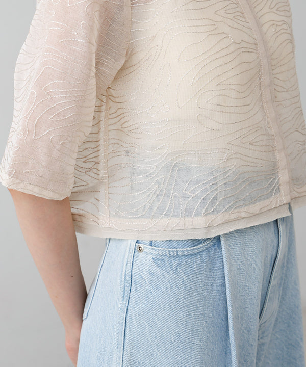 フロントホック刺繍ブラウスジャケット
