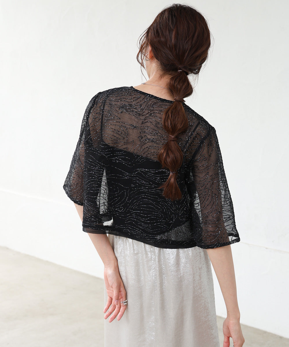 フロントホック刺繍ブラウスジャケット