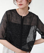 フロントホック刺繍ブラウスジャケット