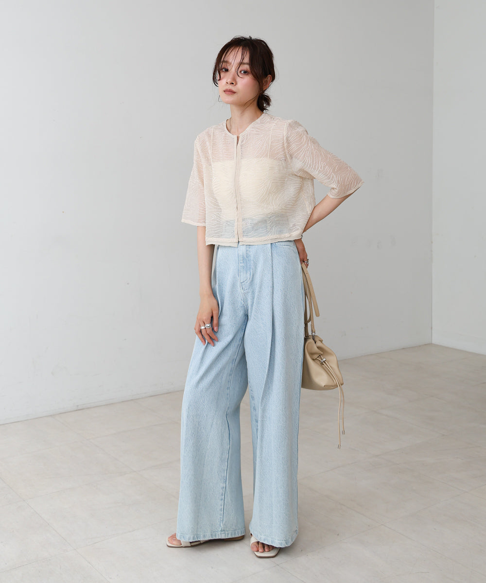 フロントホック刺繍ブラウスジャケット