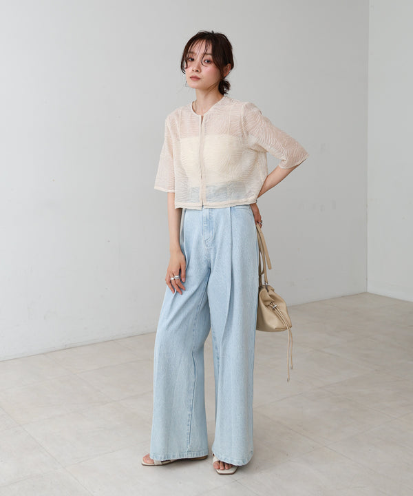 フロントホック刺繍ブラウスジャケット