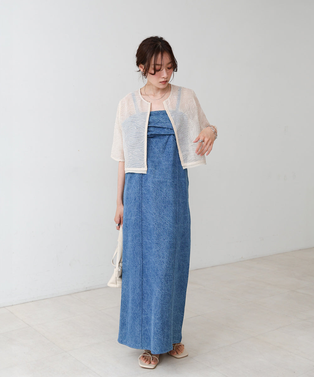 フロントホック刺繍ブラウスジャケット