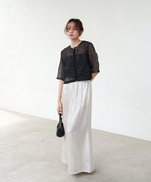 フロントホック刺繍ブラウスジャケット