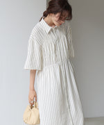 【S・Mサイズ展開】ビスチェ風シャツワンピース