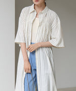 【S・Mサイズ展開】ビスチェ風シャツワンピース