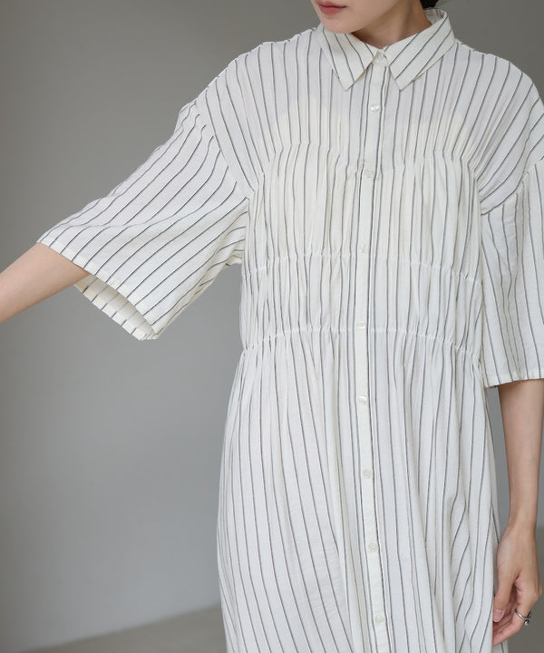 【S・Mサイズ展開】ビスチェ風シャツワンピース