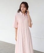 【S・Mサイズ展開】ビスチェ風シャツワンピース