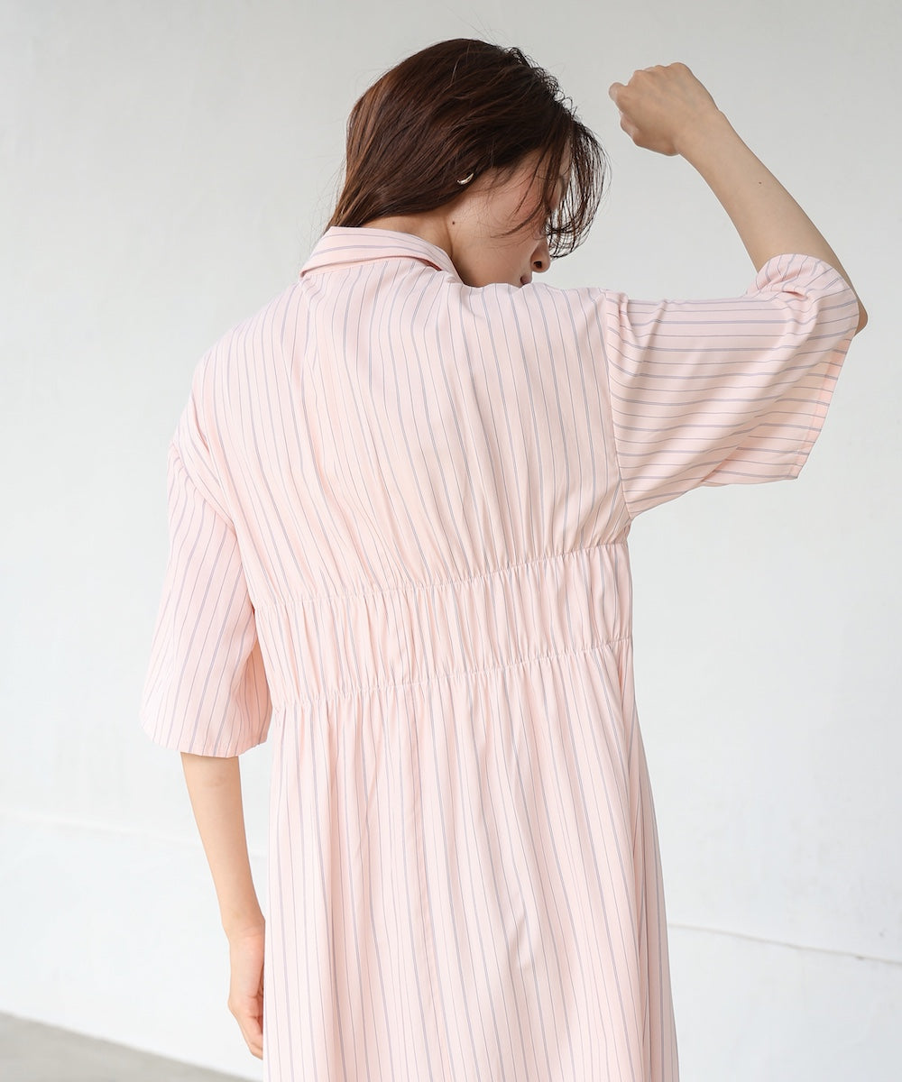 【S・Mサイズ展開】ビスチェ風シャツワンピース