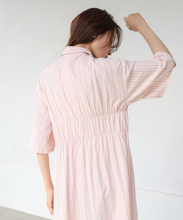 【S・Mサイズ展開】ビスチェ風シャツワンピース