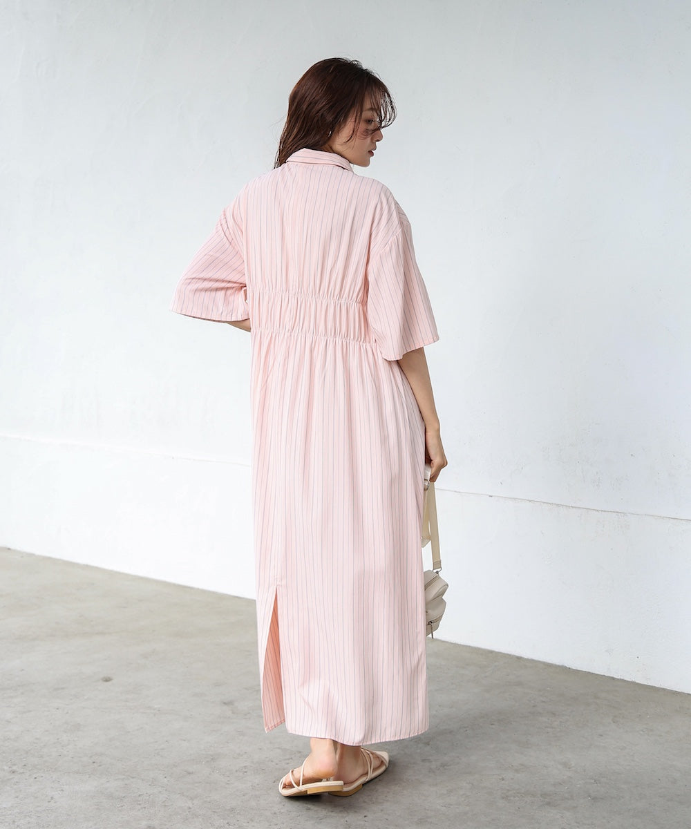 【S・Mサイズ展開】ビスチェ風シャツワンピース