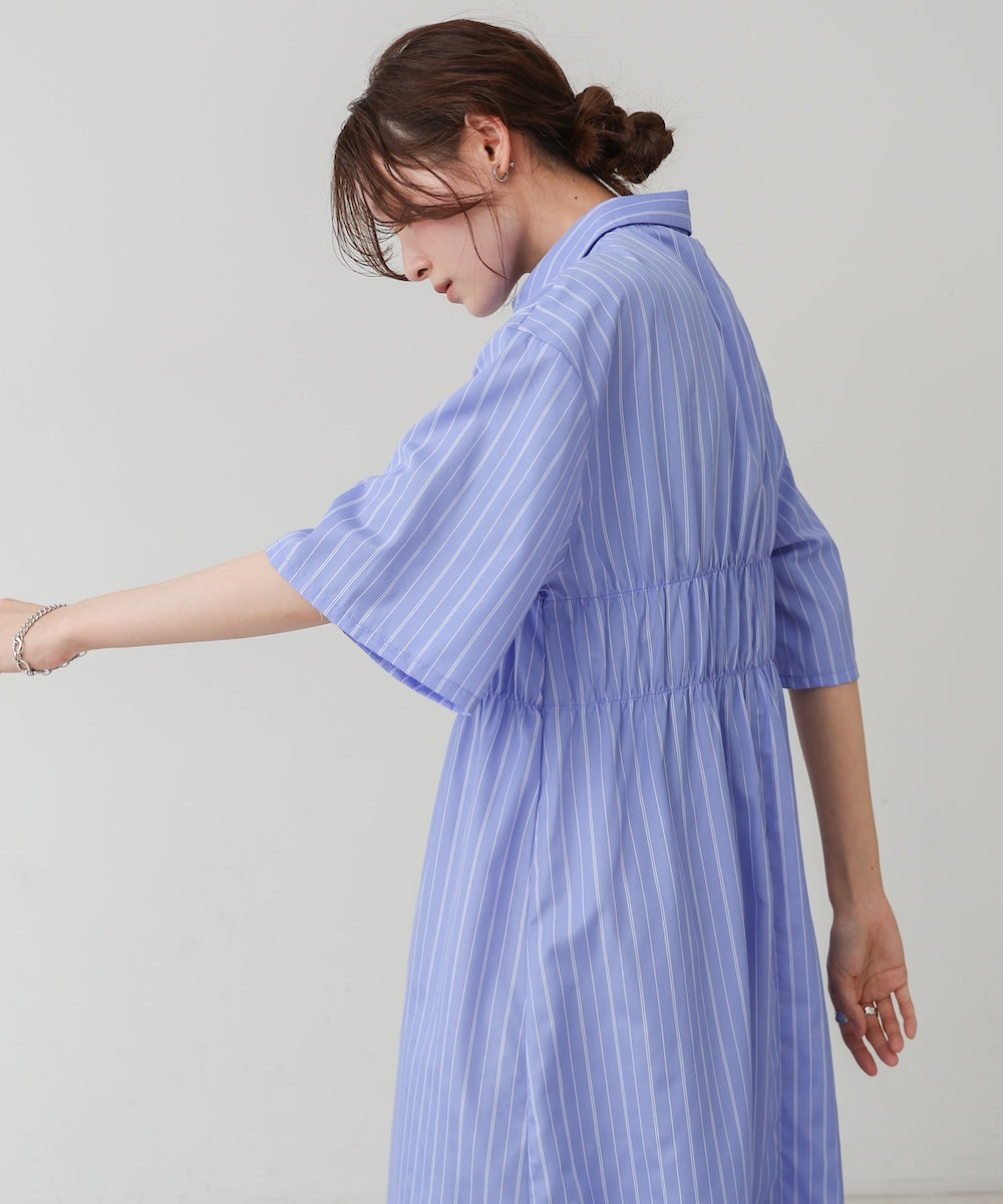 【S・Mサイズ展開】ビスチェ風シャツワンピース