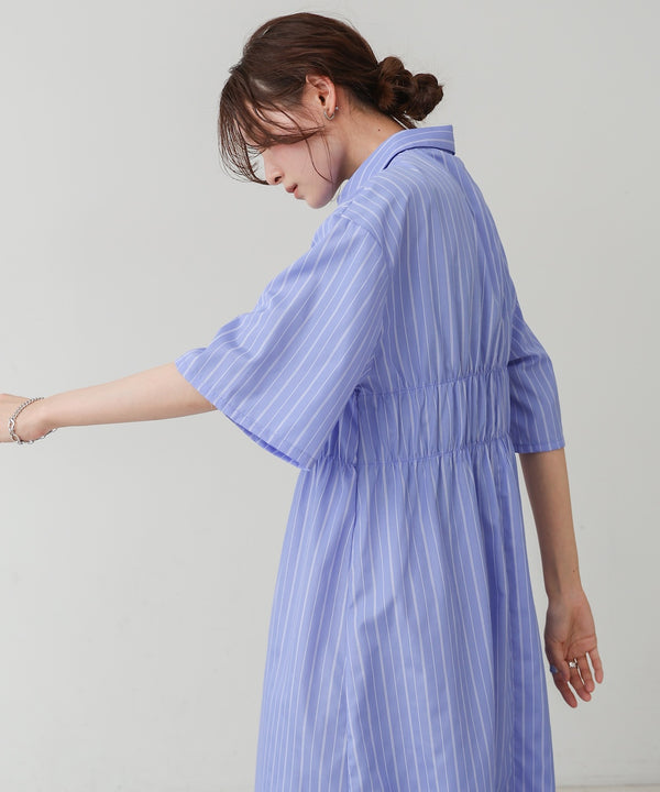 【S・Mサイズ展開】ビスチェ風シャツワンピース