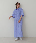 【S・Mサイズ展開】ビスチェ風シャツワンピース