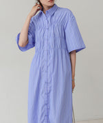 【S・Mサイズ展開】ビスチェ風シャツワンピース