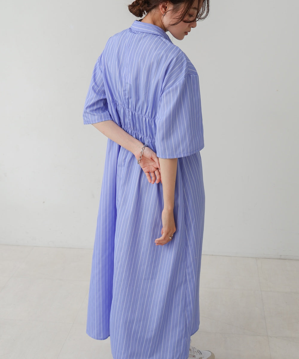 【S・Mサイズ展開】ビスチェ風シャツワンピース