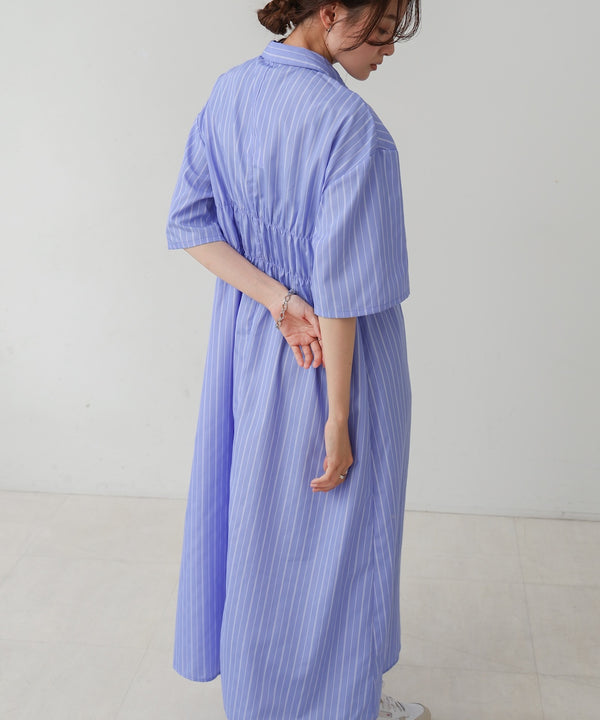 【S・Mサイズ展開】ビスチェ風シャツワンピース