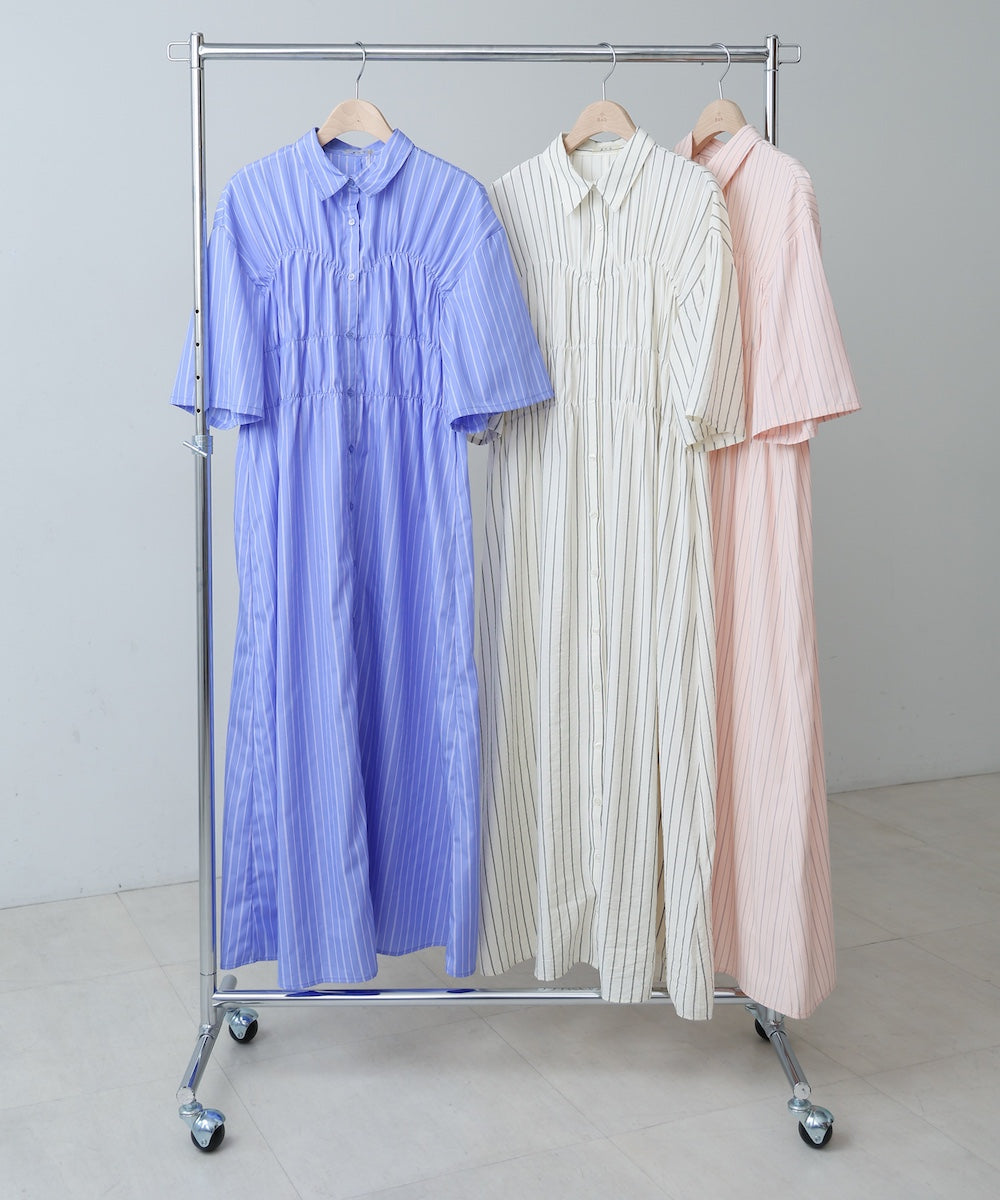 【S・Mサイズ展開】ビスチェ風シャツワンピース