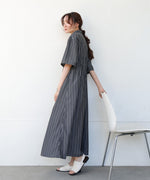 【S・Mサイズ展開】ビスチェ風シャツワンピース