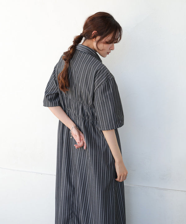 【S・Mサイズ展開】ビスチェ風シャツワンピース