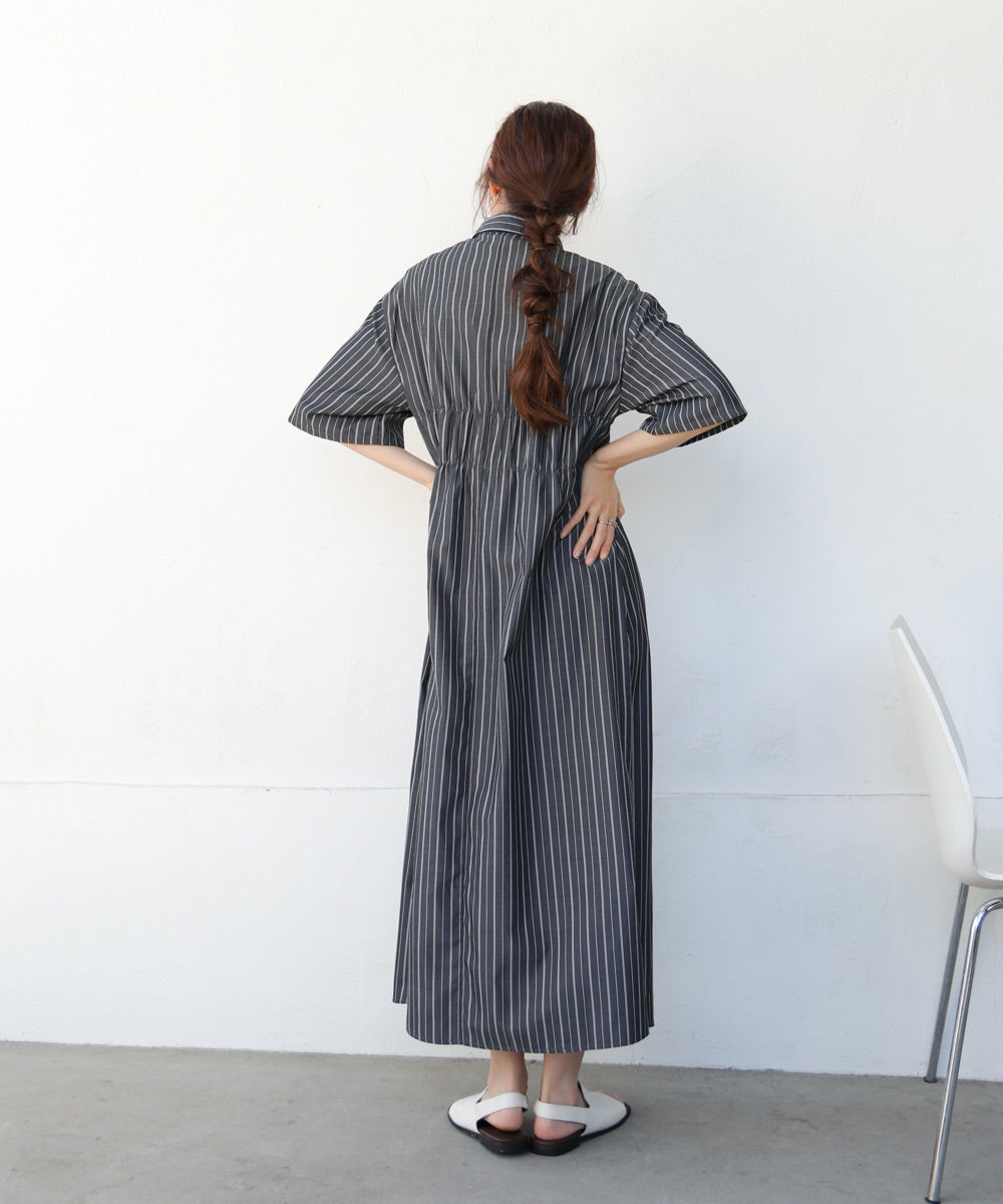 【S・Mサイズ展開】ビスチェ風シャツワンピース