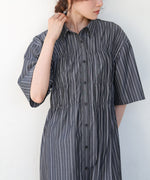 【S・Mサイズ展開】ビスチェ風シャツワンピース