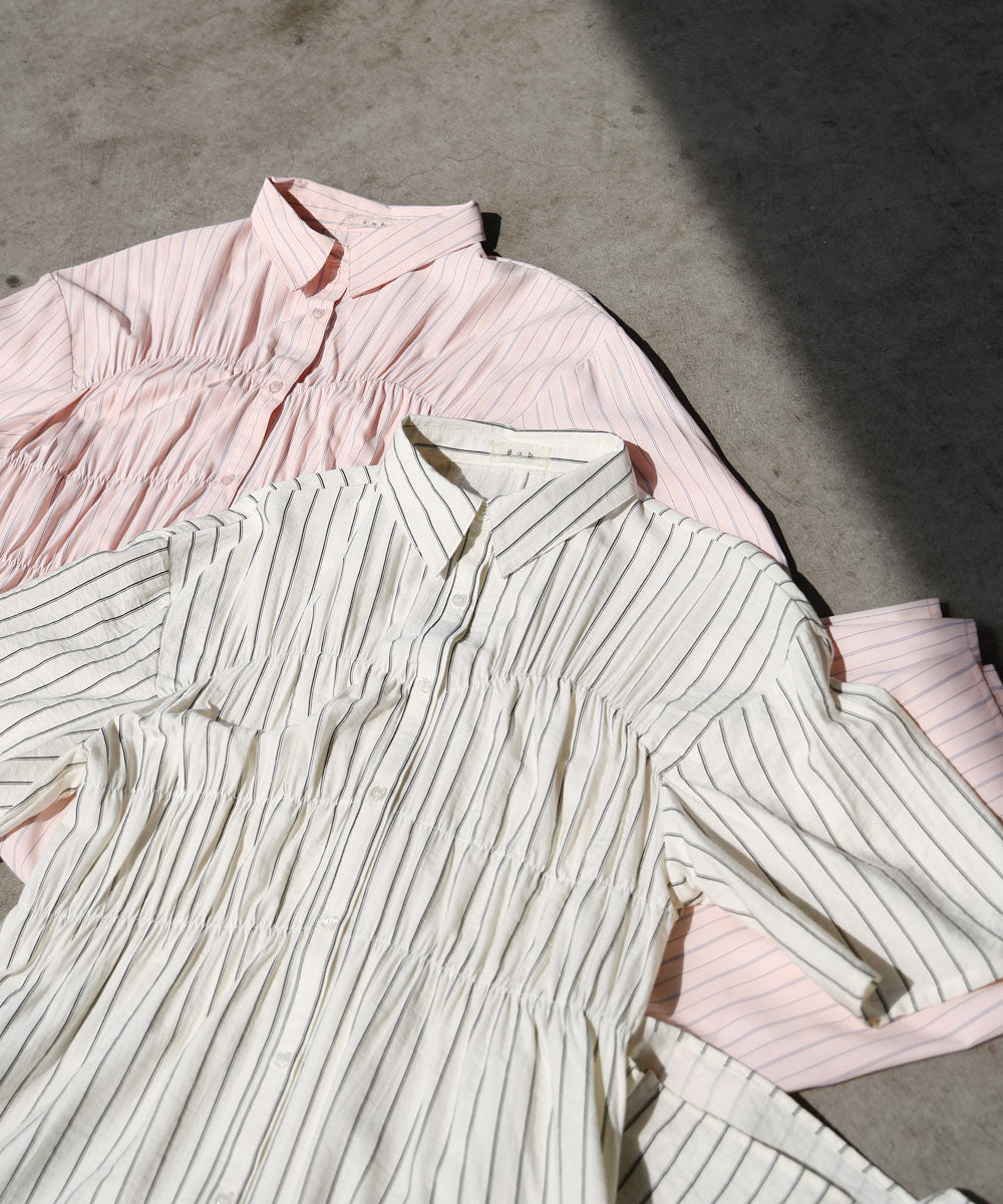 【S・Mサイズ展開】ビスチェ風シャツワンピース