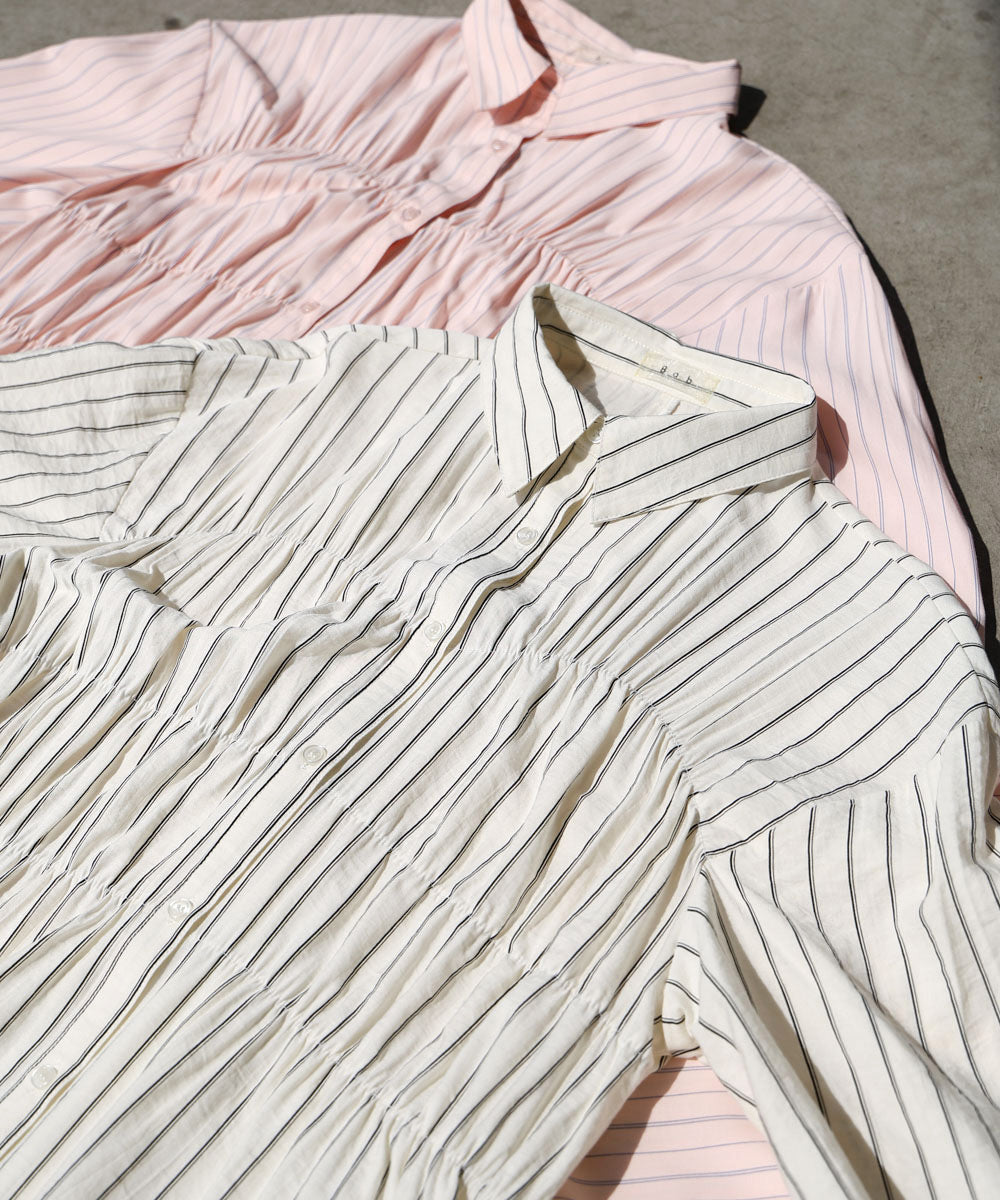 【S・Mサイズ展開】ビスチェ風シャツワンピース