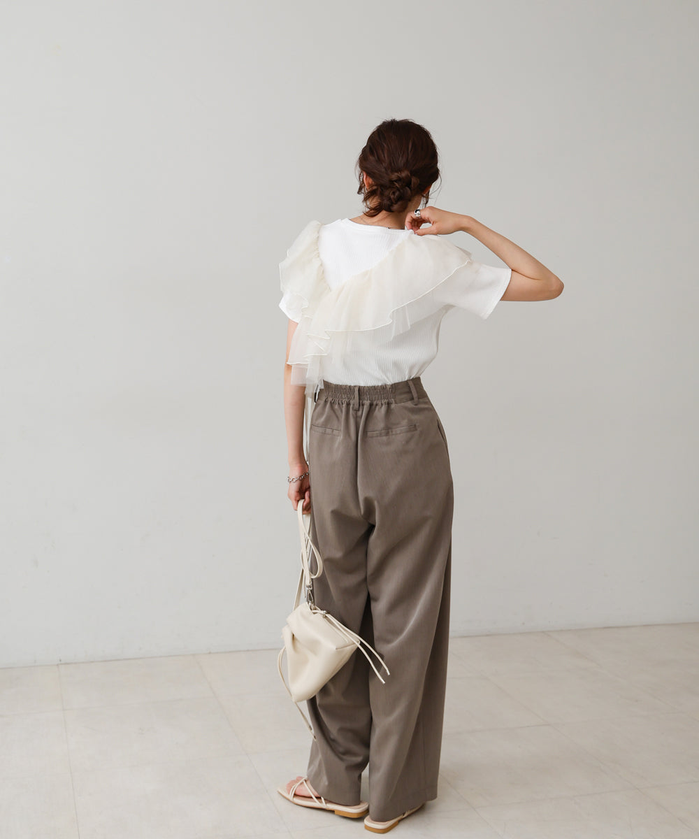 アシメフリルドッキングカットソー