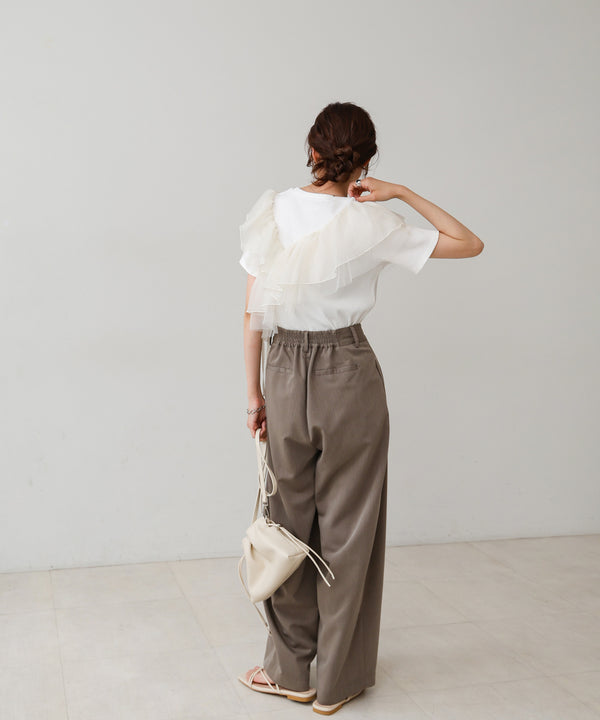 アシメフリルドッキングカットソー