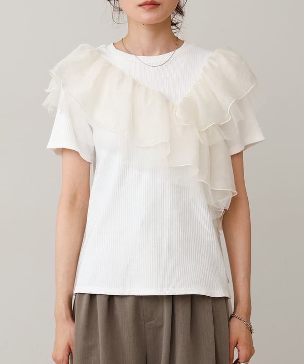 アシメフリルドッキングカットソー