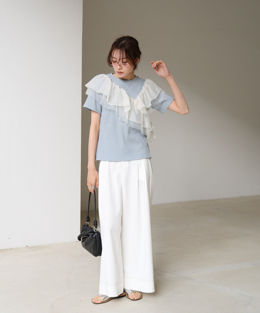 アシメフリルドッキングカットソー