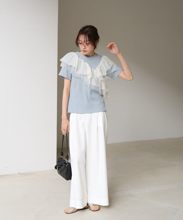 アシメフリルドッキングカットソー