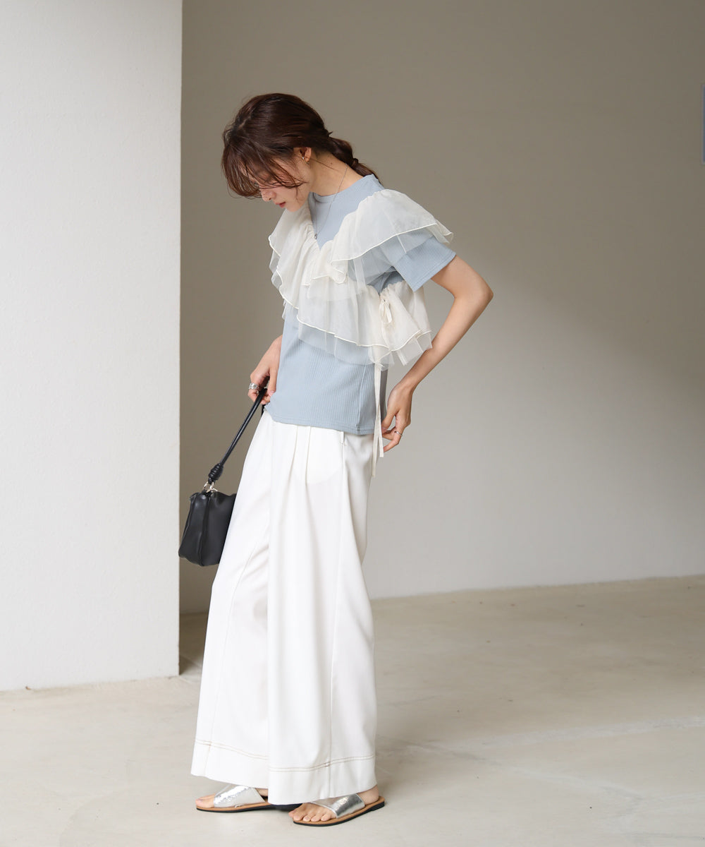 アシメフリルドッキングカットソー